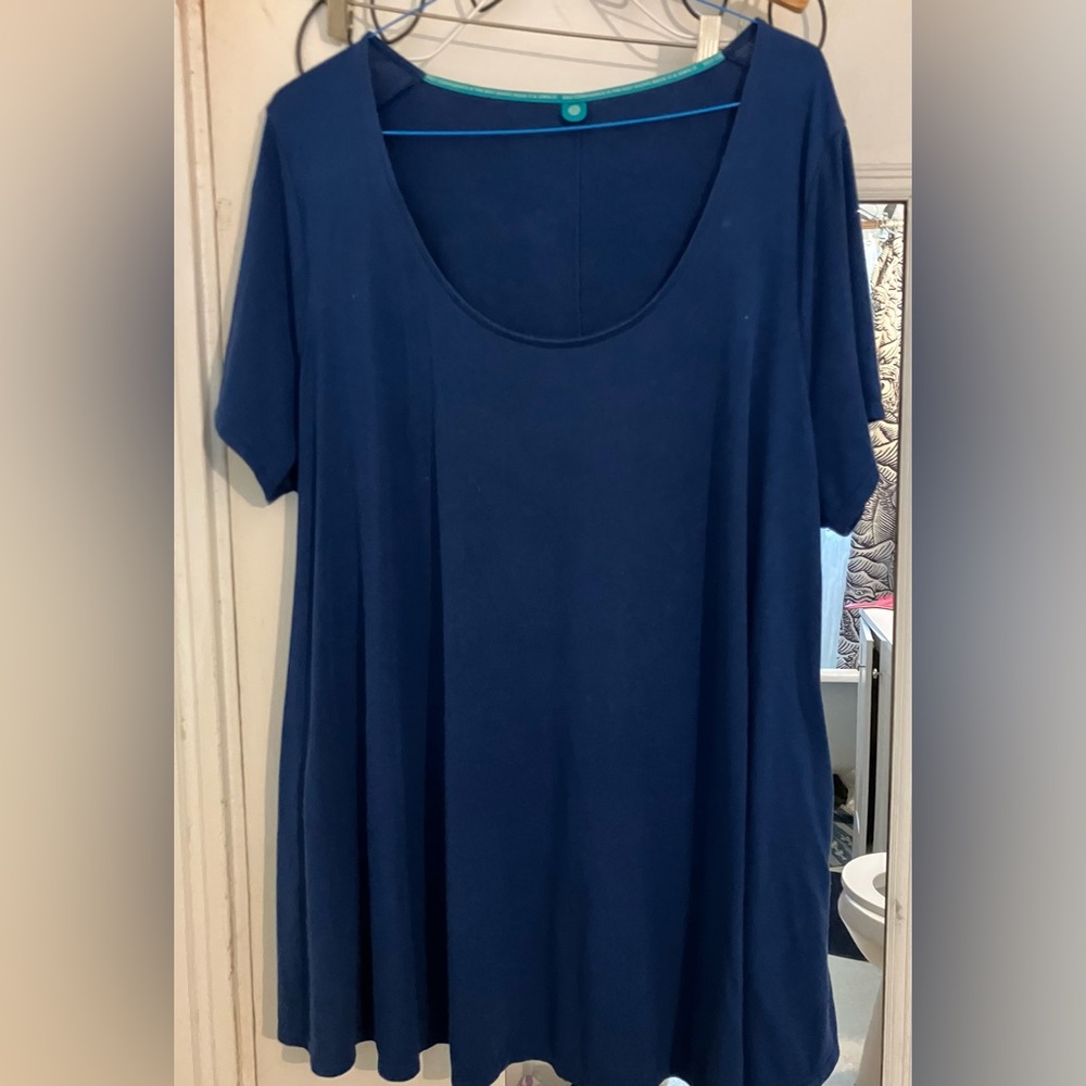 Women's Blue Swing Top Plus